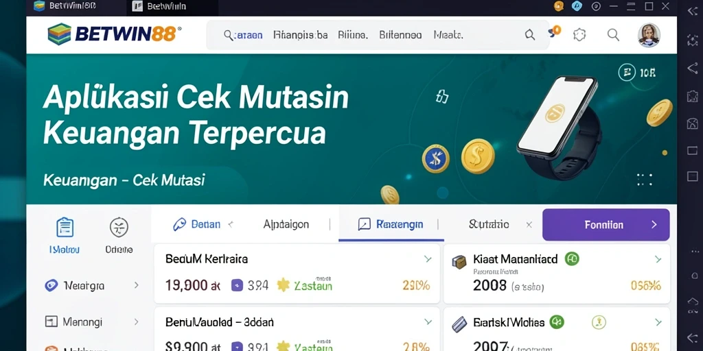 Antarmuka BETWIN88 menunjukkan fungsi Cek Mutasi secara efisien dan rapi.