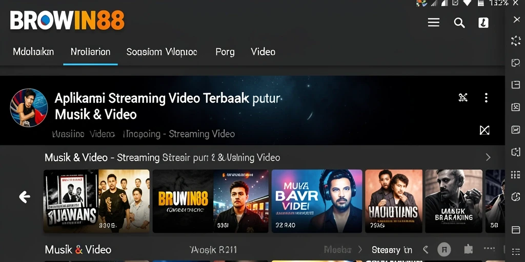 Tampilan antarmuka BROWIN88 yang user-friendly untuk Streaming Video.