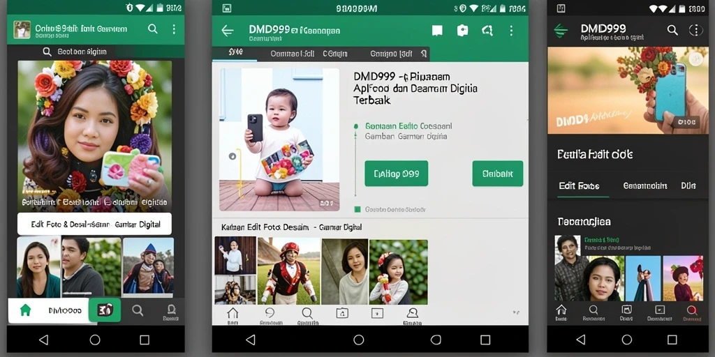 Antarmuka utama DMD999 untuk edit gambar digital yang intuitif dan menarik.