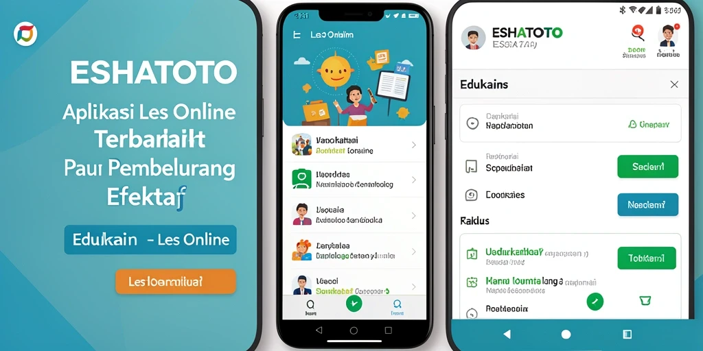 Tampilan antarmuka ESHATOTO yang interaktif untuk Les Online.