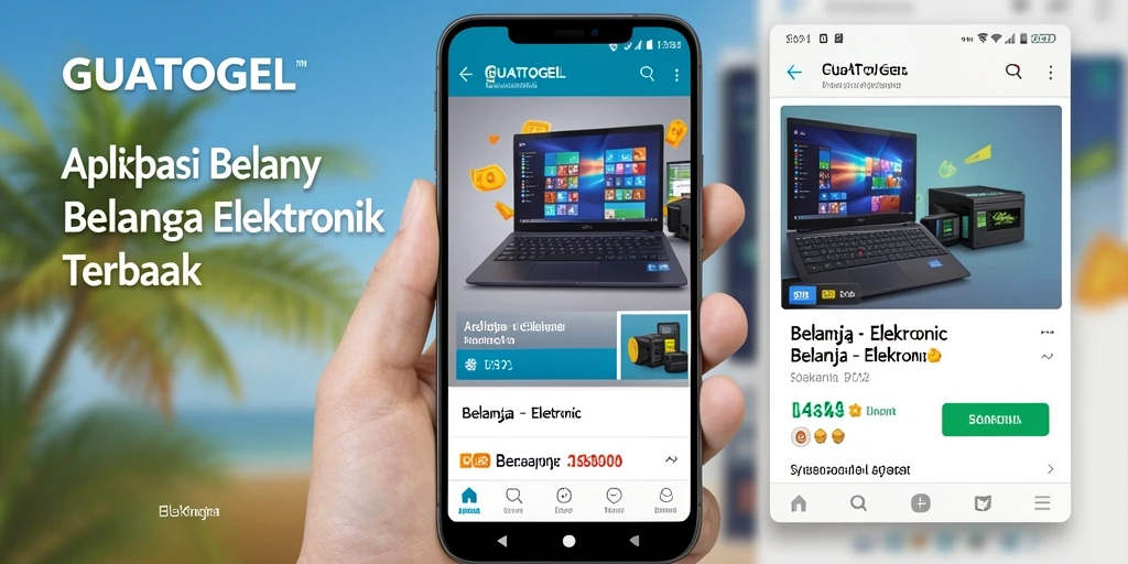 Tampilan antarmuka aplikasi GUATOGEL untuk belanja elektronik.