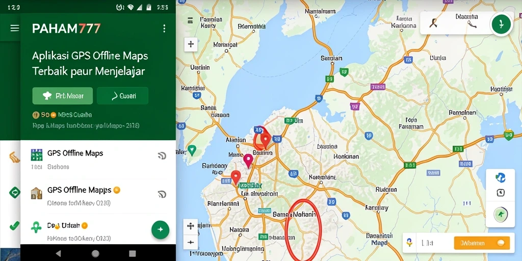 Antarmuka intuitif PAHAM777 saat navigasi GPS Offline Maps.