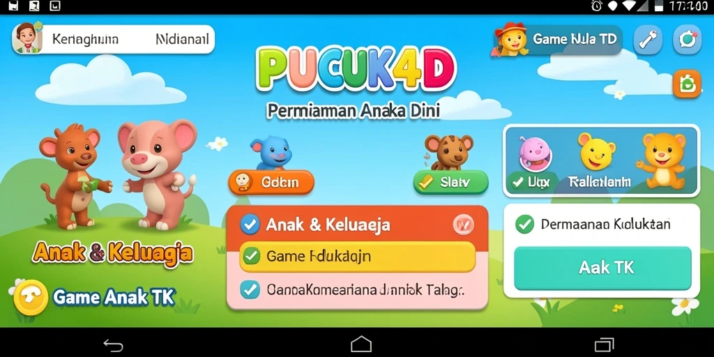 Tampilan antarmuka <strong>PUCUK4D</strong> yang ceria dan ramah anak.