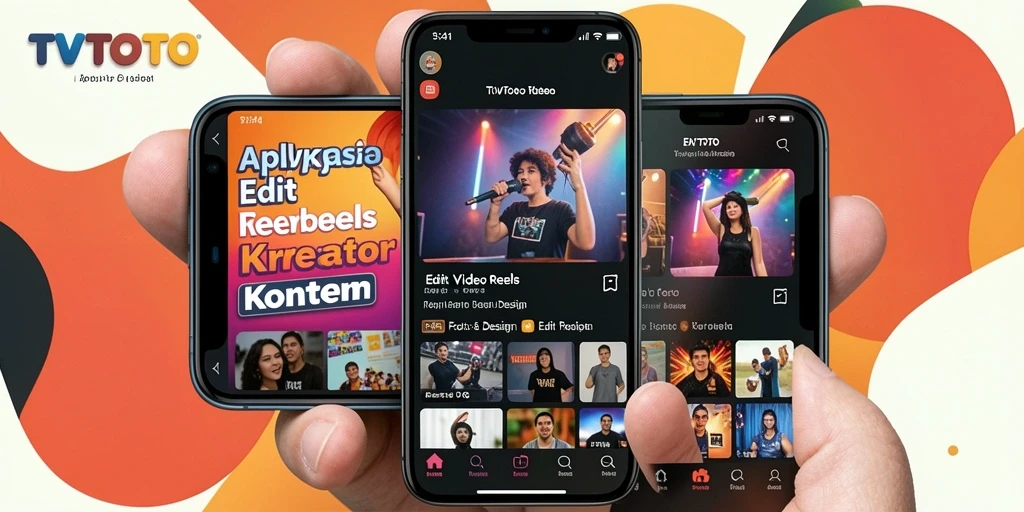 Antarmuka aplikasi TVTOTO menampilkan fitur Edit Video Reels secara jelas.