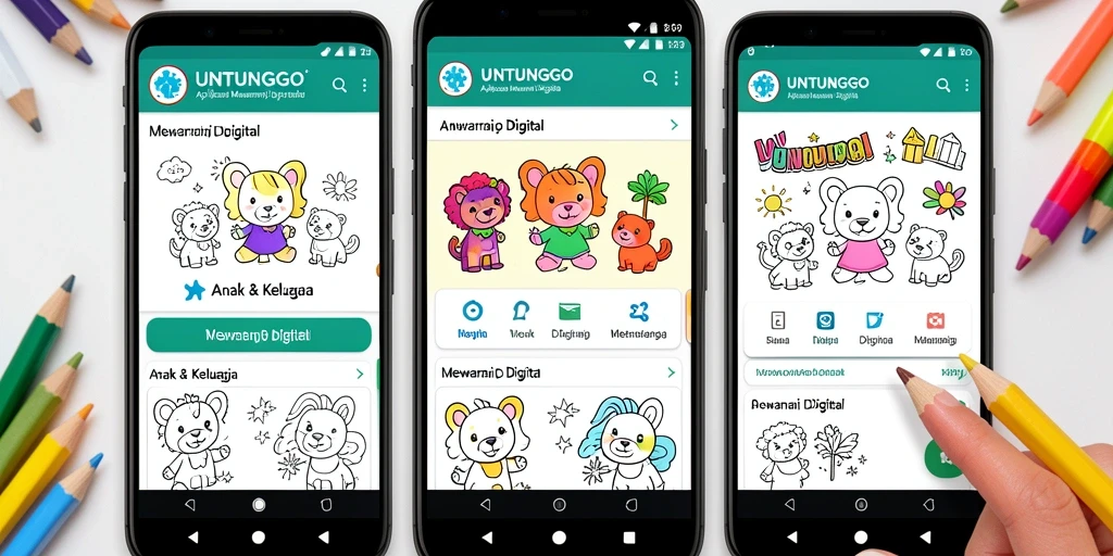 Antarmuka user-friendly UNTUNGGO untuk mewarnai digital.