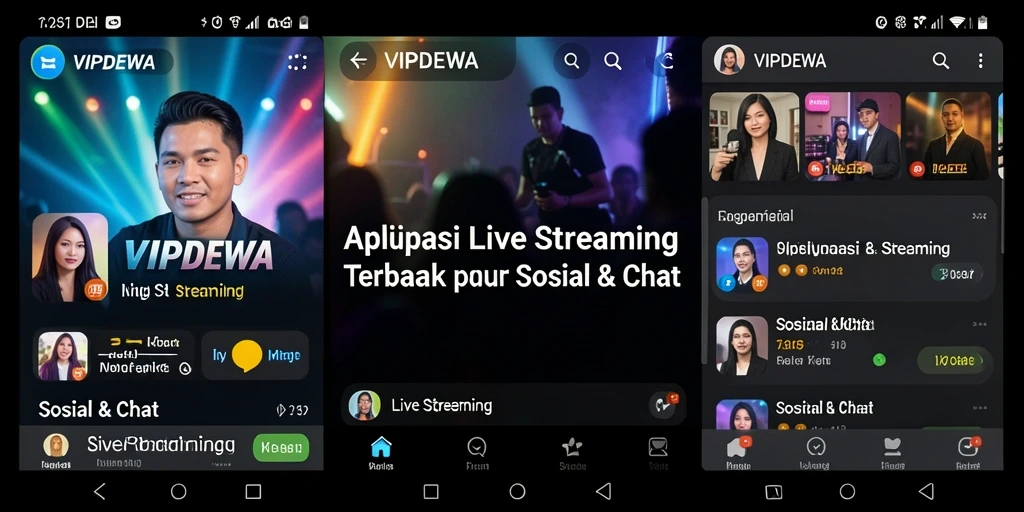 Tampilan antarmuka VIPDEWA saat Live Streaming yang interaktif.